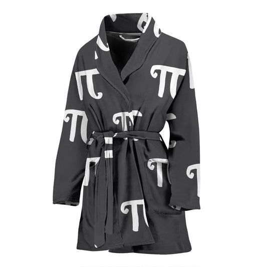 Pi Day Pattern Print Design A01 Women Bathrobe
