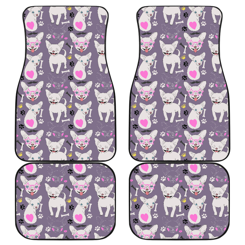 Chihuahua Happy Pattern Car Floor Mats Front Back