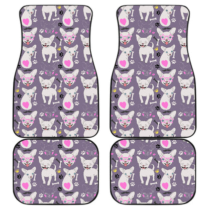 Chihuahua Happy Pattern Car Floor Mats Front Back