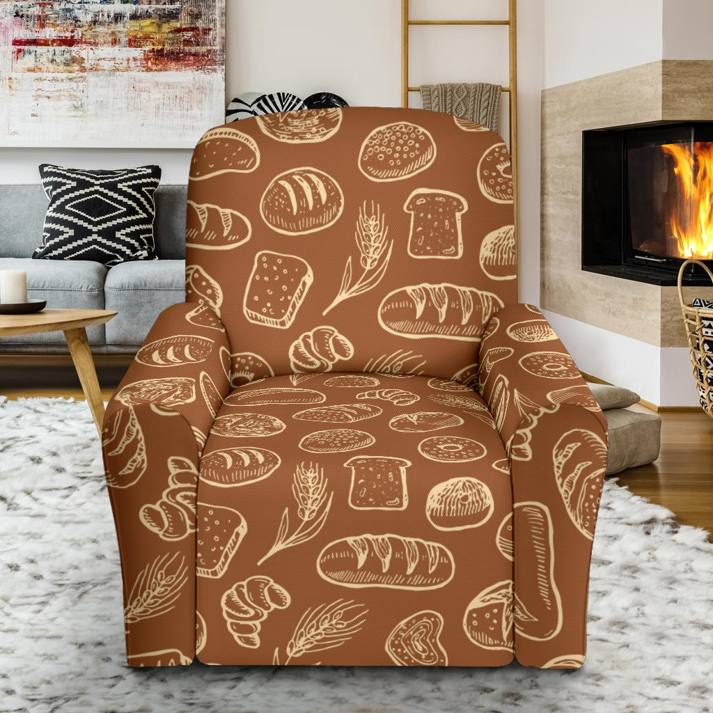 Bread Pattern Print Design 03 Recliner Slipcover with Pocket