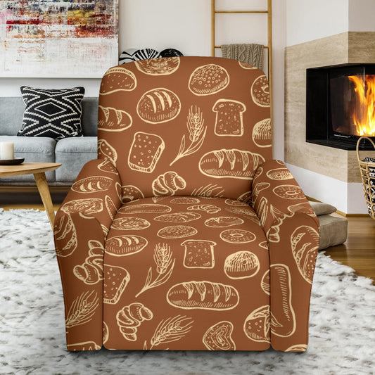 Bread Pattern Print Design 03 Recliner Slipcover with Pocket