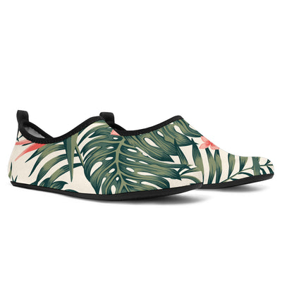 Tropical Flower Palm Leaves Aqua Water Shoes