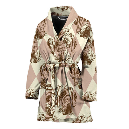 Mastiffs Pattern Print Design 01 Women Bathrobe