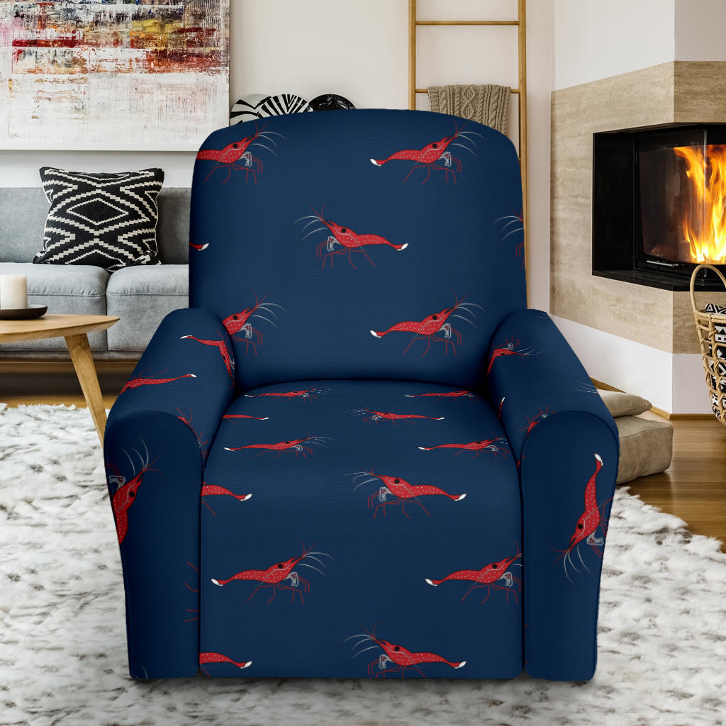 Shrimp Print Design LKS305 Recliner Slipcover with Pocket