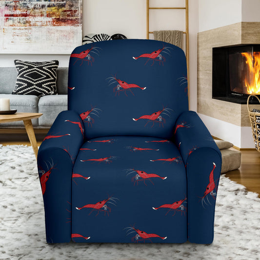 Shrimp Print Design LKS305 Recliner Slipcover with Pocket