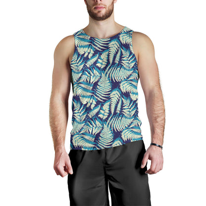 Fern Leave Summer Print Pattern Men Tank Top