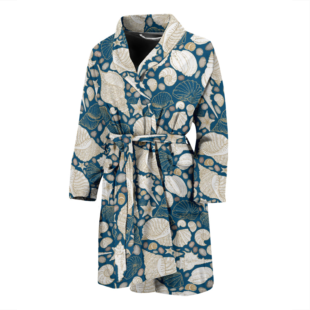 Seashell Print Design LKS308 Men Bathrobe