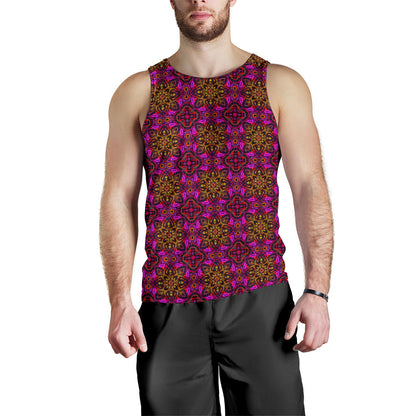 kaleidoscope Abstract Print Design Men Tank Top