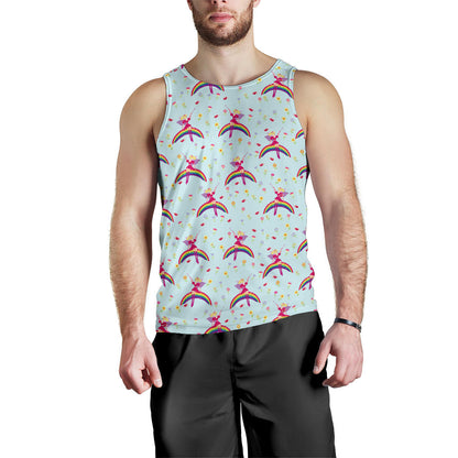 Fairy with Rainbow Print Pattern Men Tank Top