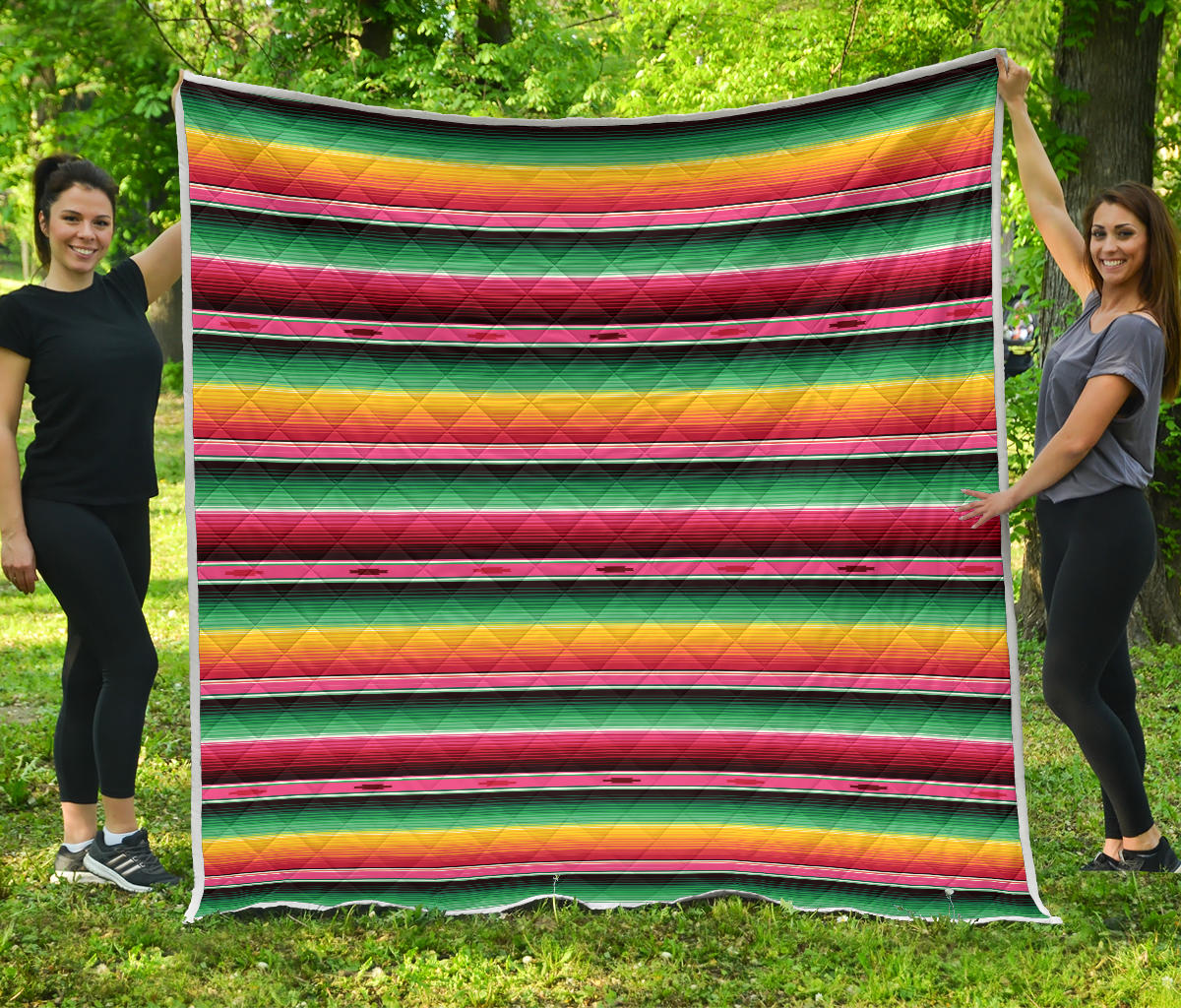 Mexican Blanket Classic Print Pattern Quilt Bedspread