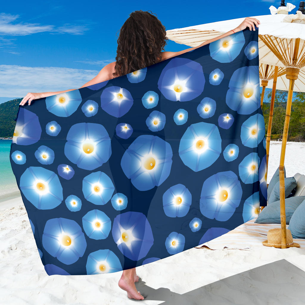 Morning Glory Pattern Print Design 02 Sarong Pareo Wrap