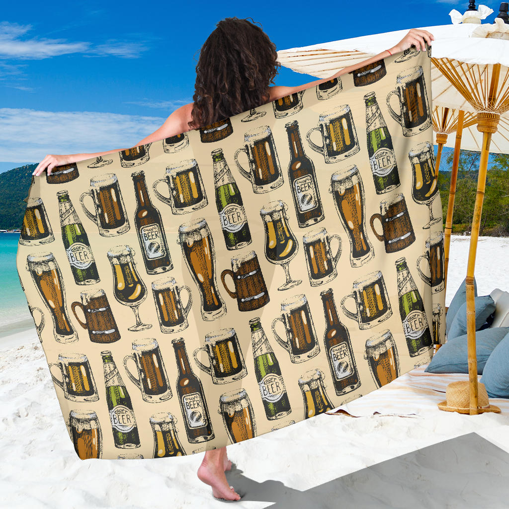 Beer Pattern Print Design 04 Sarong Pareo Wrap