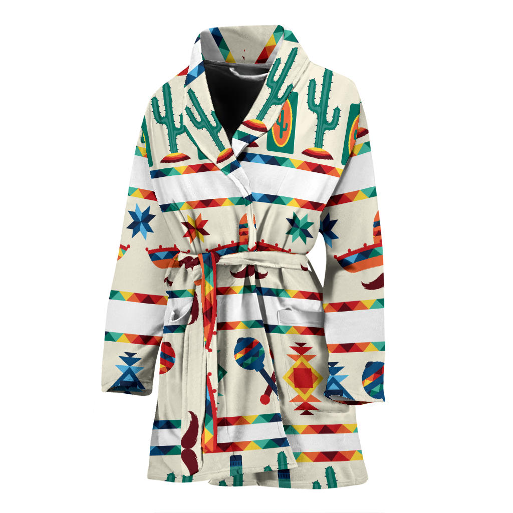 Maracas Mexican Pattern Print Design 01 Women Bathrobe