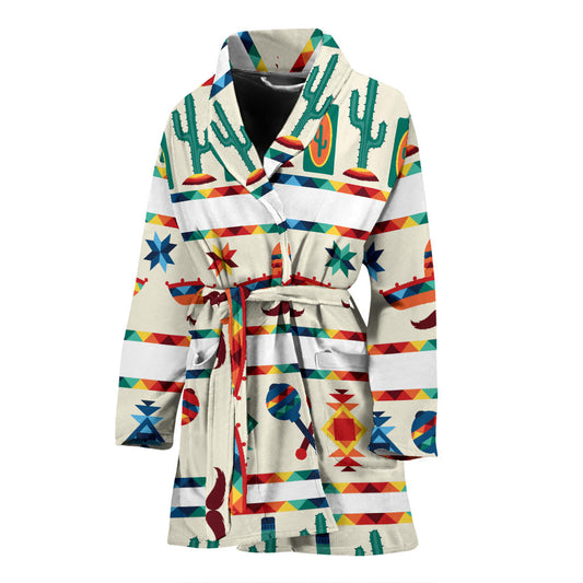 Maracas Mexican Pattern Print Design 01 Women Bathrobe