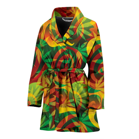 Rastafarian Pattern Print Design A01 Women Bathrobe