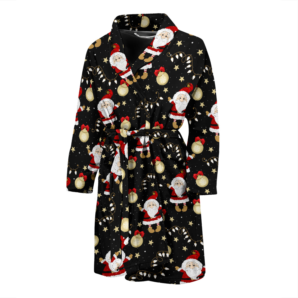 Santa Christmas Themed Print Design LKS307 Men Bathrobe