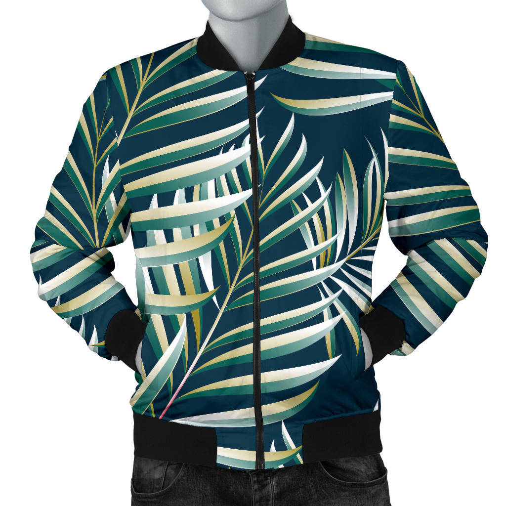 Sun Spot Tropical Palm Leaves hower Curtain Men Bomber Jacket