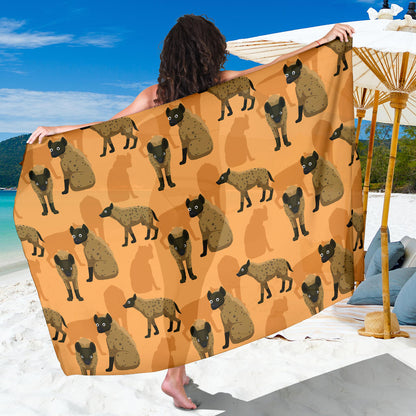 Hyena Pattern Print Design 01 Sarong Pareo Wrap