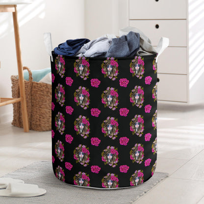 Day of the Dead Makeup Girl Laundry Basket