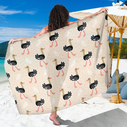 Ostrich Pattern Print Design 02 Sarong Pareo Wrap