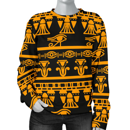 Eye of Horus Tribal Egypt Pattern Women Long Sleeve Sweatshirt