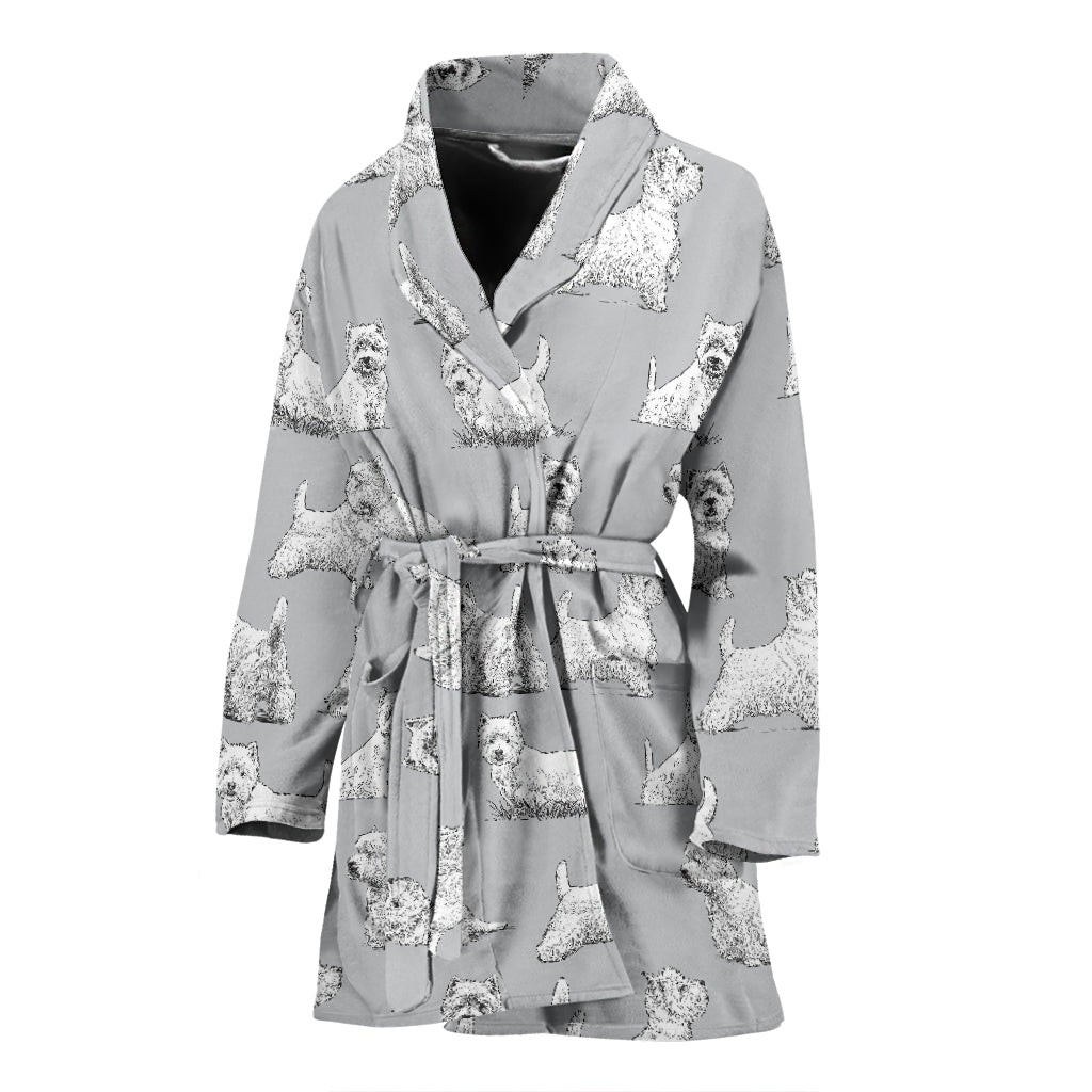 Scottish Terriers Print Design LKS3011 Women Bathrobe