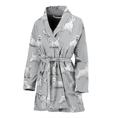 Scottish Terriers Print Design LKS3011 Women Bathrobe