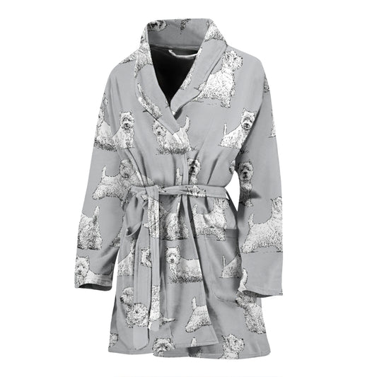 Scottish Terriers Print Design LKS3011 Women Bathrobe