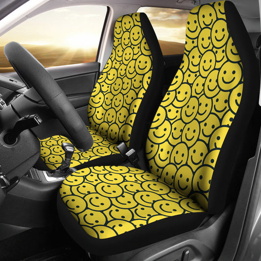 Smiley Face Emoji Print Design LKS302 Car Seat Covers