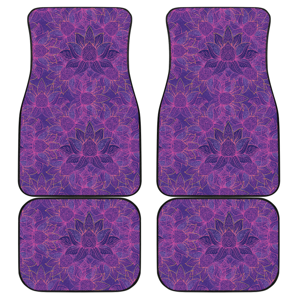 Bohemian Lotus Mandala Style Car Floor Mats Front Back