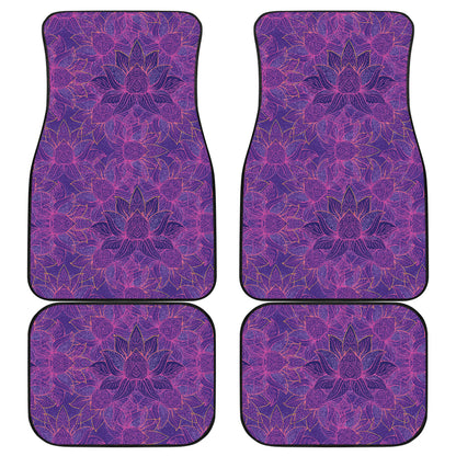Bohemian Lotus Mandala Style Car Floor Mats Front Back