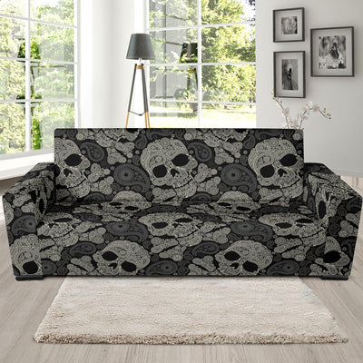 Paisley Skull Pattern Print Design A01 Sofa Slipcover