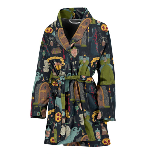 Creepy Halloween Print Design LKS304 Women Bathrobe