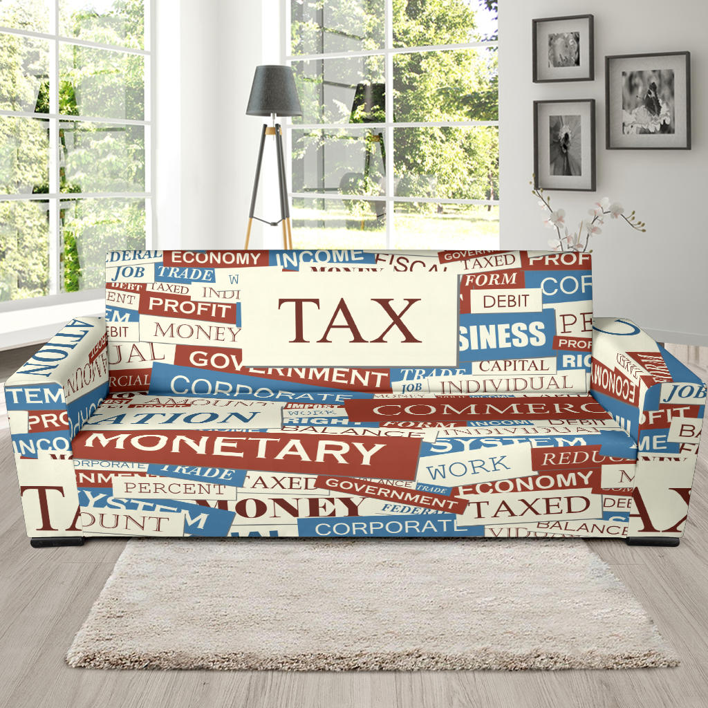 Accounting Financial Pattern Print Design 01 Sofa Slipcover