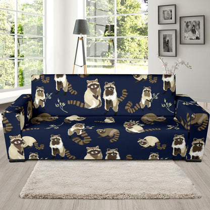 Raccoon Pattern Print Design A06 Sofa Slipcover