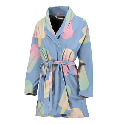 Ice Cream Pattern Print Design 05 Women Bathrobe