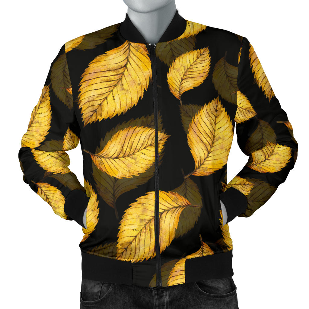 Elm Leave Summer Print Pattern Men Bomber Jacket