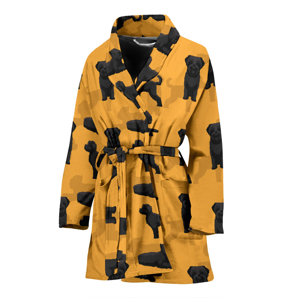 Bouviers des Flandres Pattern Print Design 01 Women Bathrobe