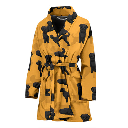 Bouviers des Flandres Pattern Print Design 01 Women Bathrobe