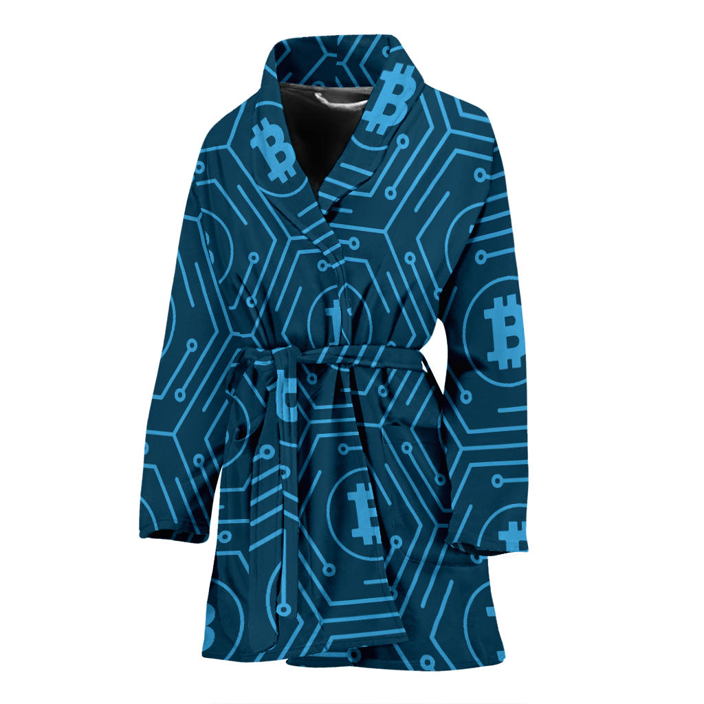 Cryptocurrency Pattern Print Design 04 Women Bathrobe