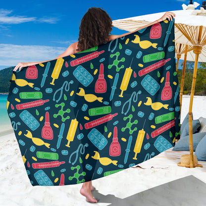 Phlebotomist Pattern Print Design A03 Sarong Pareo Wrap