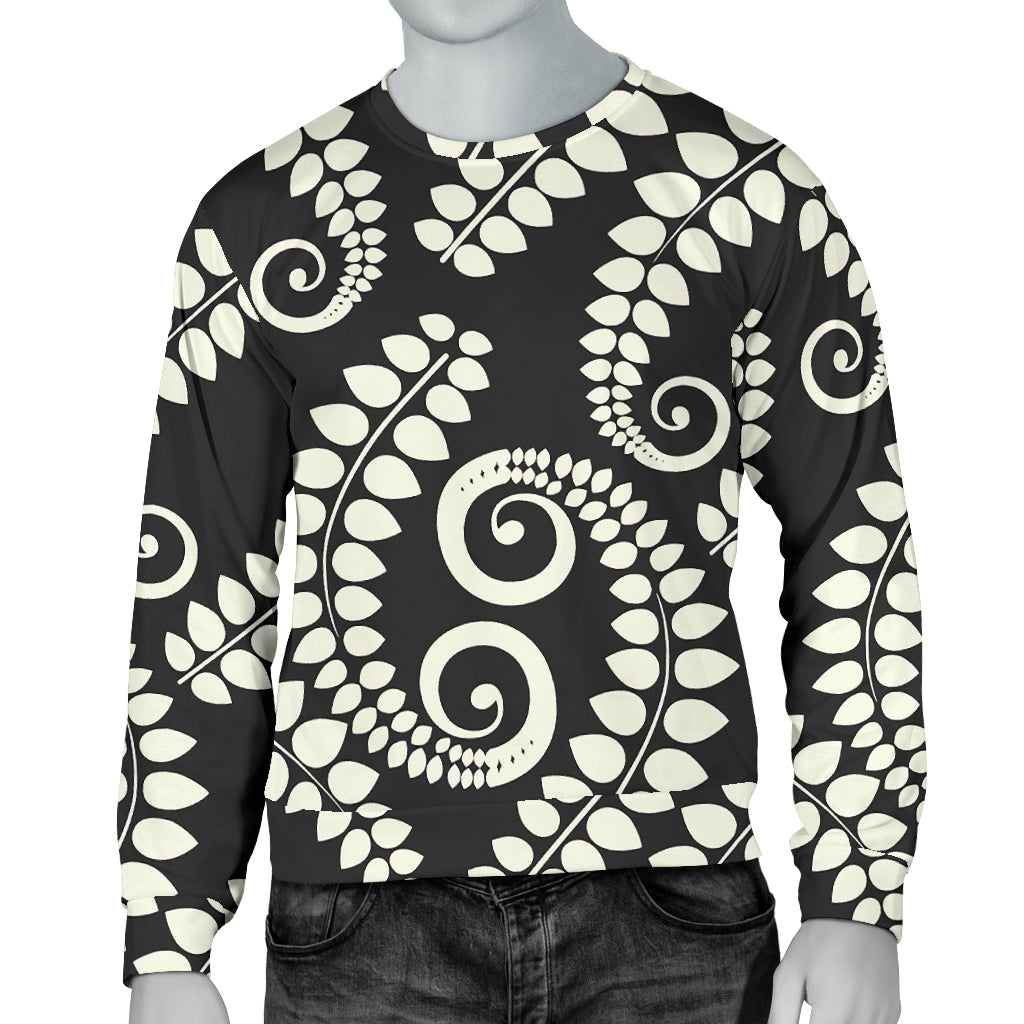 Fern Leave Print Pattern Men Long Sleeve Sweatshirt