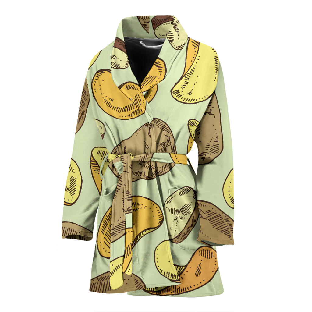 Potato Pattern Print Design A03 Women Bathrobe