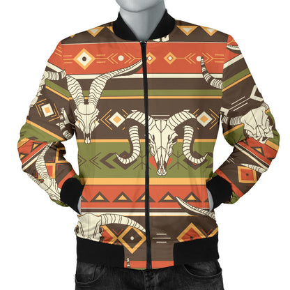 American indian Skull Animal Men Bomber Jacket