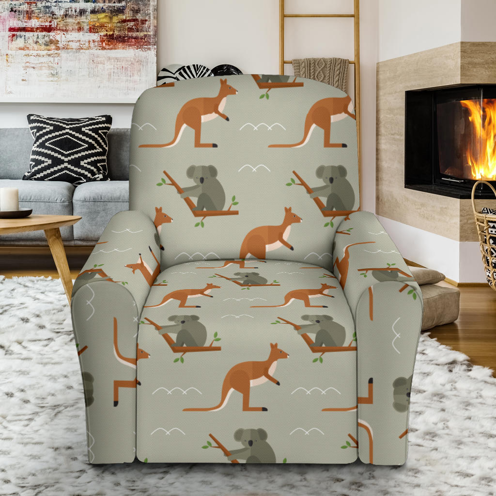 Koala Pattern Print Design 03 Recliner Slipcover with Pocket