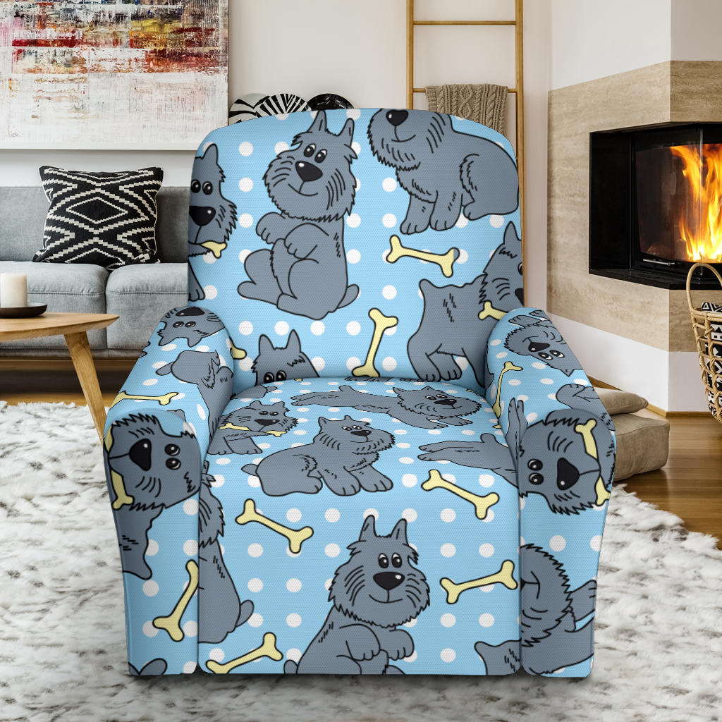 Schnauzers Pattern Print Design A02 Recliner Slipcover with Pocket