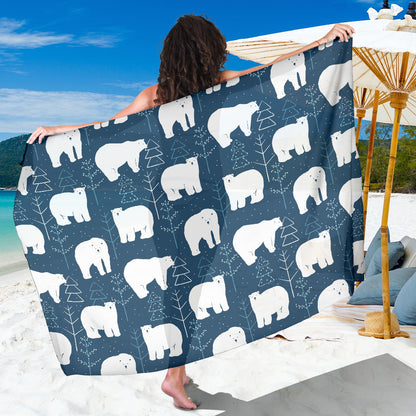 Polar Bear Pattern Print Design A01 Sarong Pareo Wrap