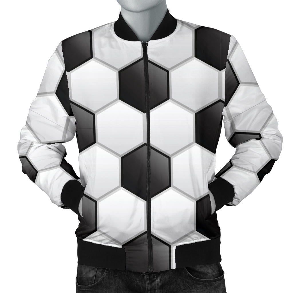 Soccer Ball Texture Print Pattern Men Bomber Jacket