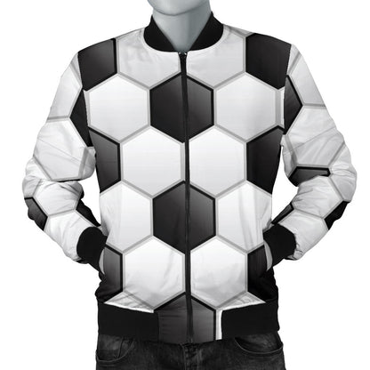 Soccer Ball Texture Print Pattern Men Bomber Jacket