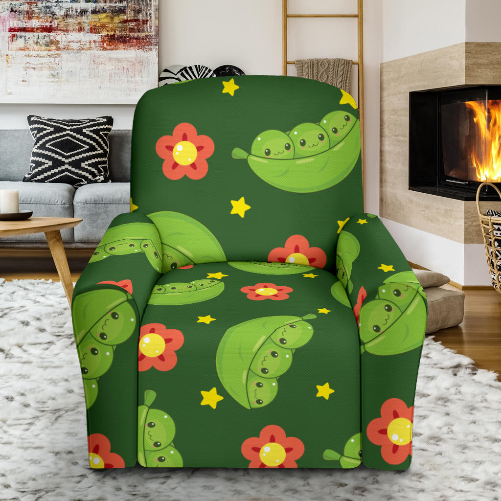 Peas Pattern Print Design A01 Recliner Slipcover with Pocket